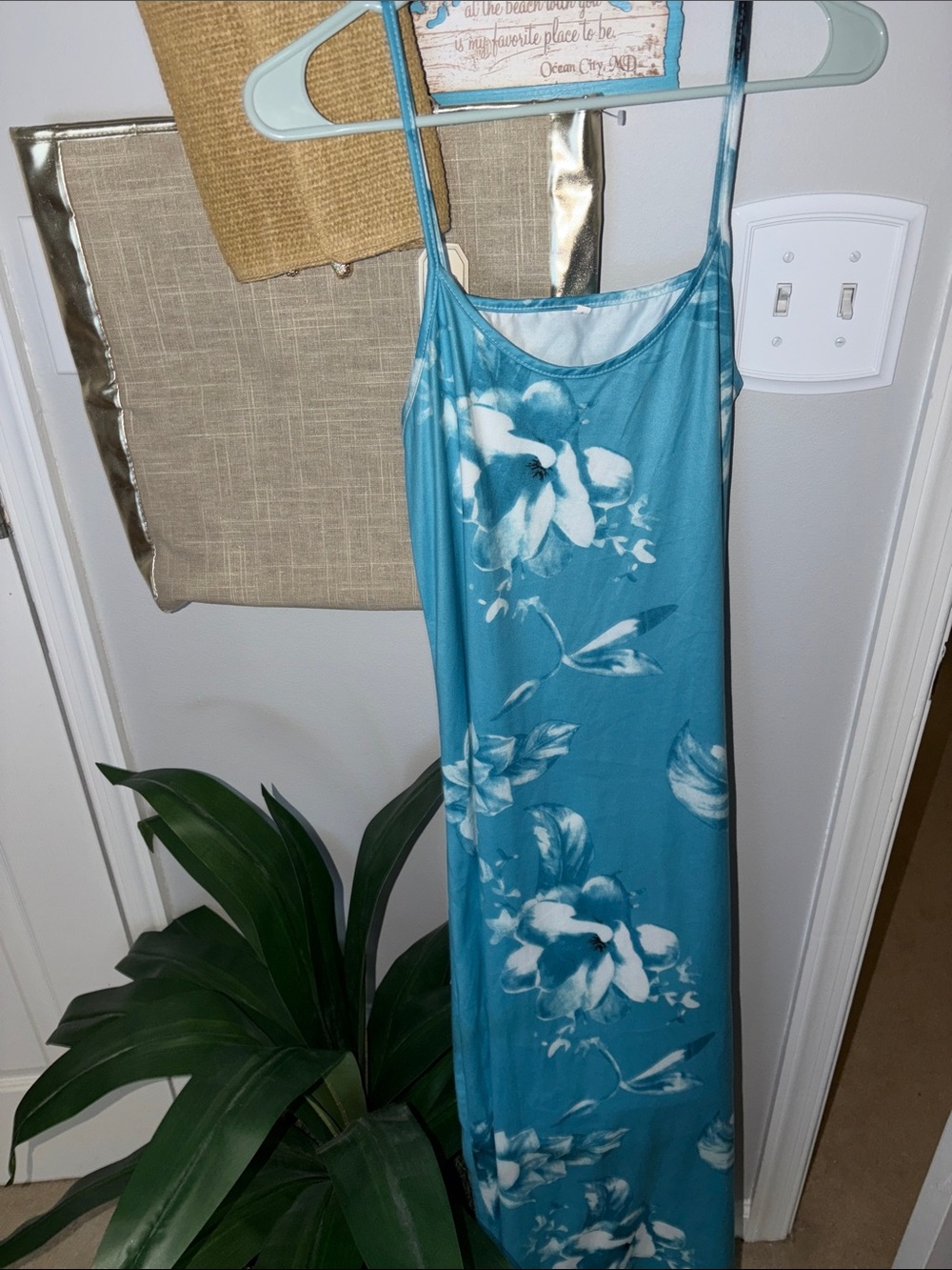 Tropical Blue Floral Slip Dress🐚🌺🌊